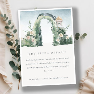 Carte D'accompagnement Pastel Flora Garden Arch Botanique Mariage Détails