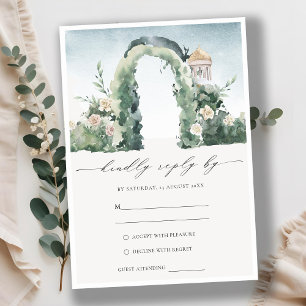 Carte D'accompagnement Pastel Floral Garden Arch Mariage botanique RSVP