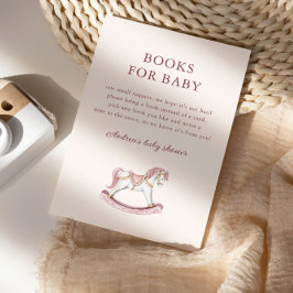Carte D'accompagnement Pastel Pink Cute Carousel Girl Baby Shower