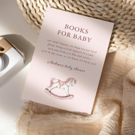 Carte D'accompagnement Pastel Pink Cute Carousel Girl Baby Shower