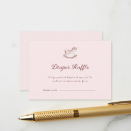 Carte D'accompagnement Pastel Pink Cute Girl Baby Shower Diaper Raffle