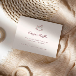 Carte D'accompagnement Pastel Pink Cute Girl Baby Shower Diaper Raffle