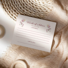 Carte D'accompagnement Pastel Pink Cute Girl Baby Shower Words of Advice