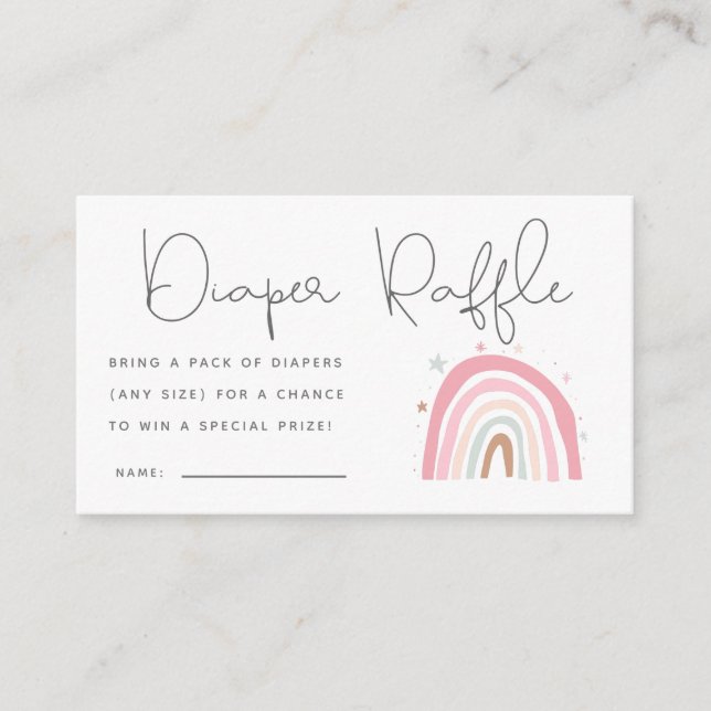 Carte D'accompagnement Pastel Rainbow Baby shower Déchets Raffle Ticket (Devant)