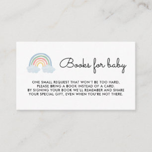 Carte D'accompagnement Pastel Rainbow Baby showers Livres pour bébé Inser