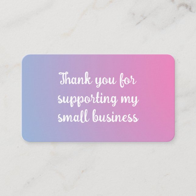 Carte D'accompagnement Pastel Small Business Packaging Insert Card (Devant)