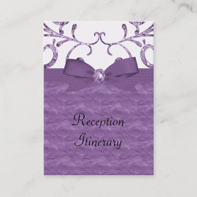 Carte D'accompagnement Pastel Violet & Mariage De Ruban De Boule De Diama (Devant)