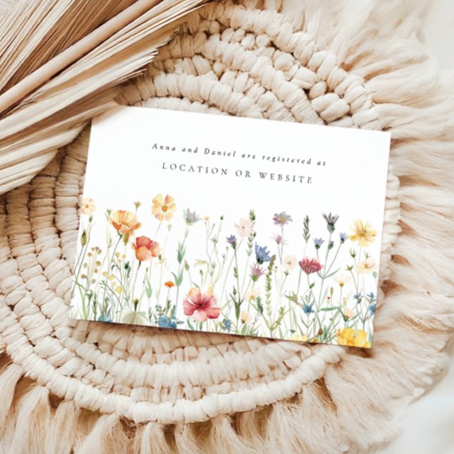 Carte D'accompagnement Pastel Wildflower Wedding Registry Enclosure (Créateur téléchargé)
