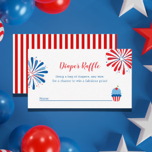 Carte D'accompagnement Patriotique Juillet 4 Baby shower Déchets Raffle