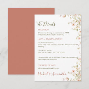 Carte D'accompagnement Pays de la Rose Sauvage Mariage