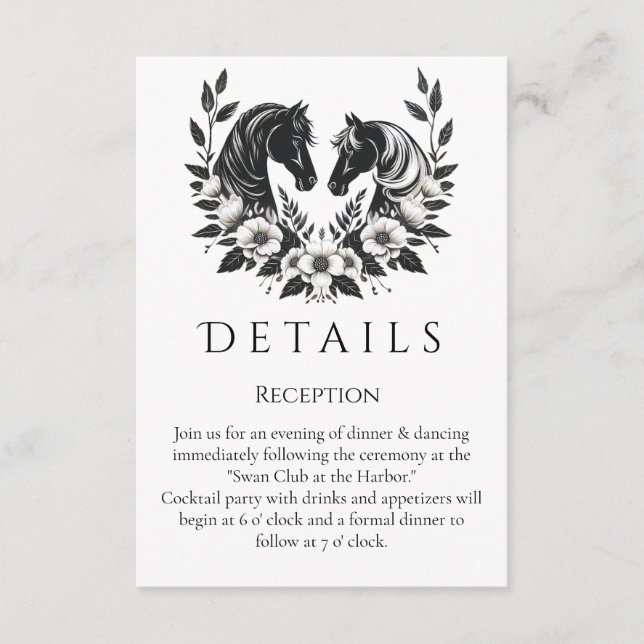 Carte D'accompagnement Pays Ouest - Chevaux et fleurs (Devant)