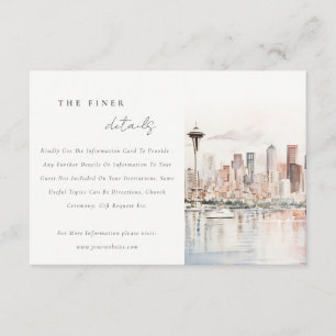 Carte D'accompagnement Paysage aquarelle de mariage de détail à Seattle, 