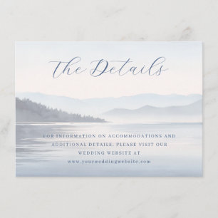 Carte D'accompagnement Paysage calmes à l'aquarelle bleue