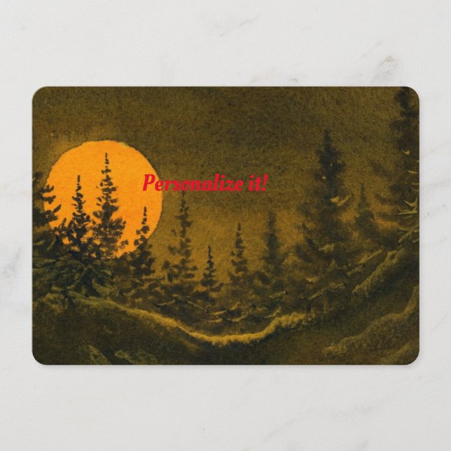 Carte D'accompagnement Paysage nocturne; chasse ou moisson lune (Devant)