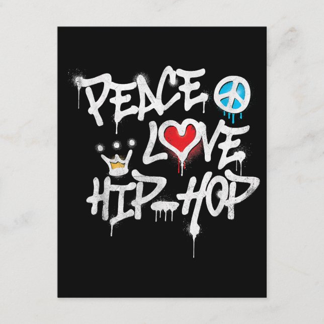 Carte D'accompagnement Peace Love Hip hop Dancing (Devant)