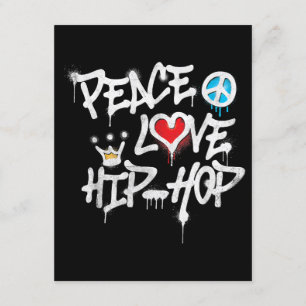Carte D'accompagnement Peace Love Hip hop Dancing