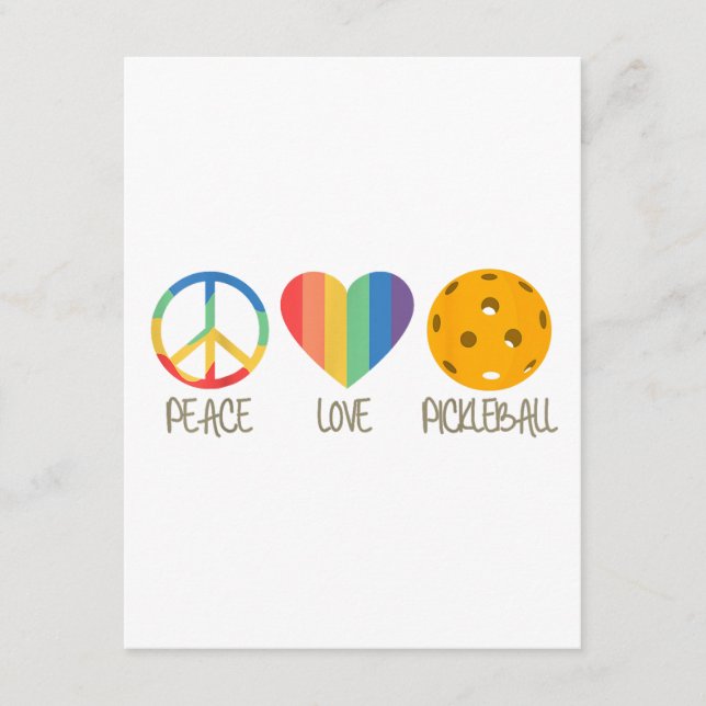 Carte D'accompagnement Peace Love Pickleball (Devant)