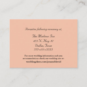 Carte D'accompagnement Peach Mariage boîtiers Card