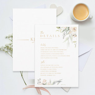 Carte D'accompagnement Pearl Blush Floral Elegance Détails du Mariage ID9