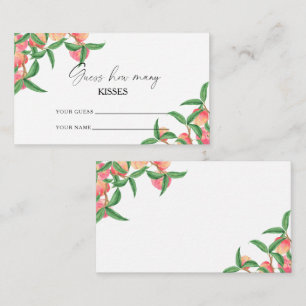 Carte D'accompagnement Pêches - devine combien de baisers jeu de mariage