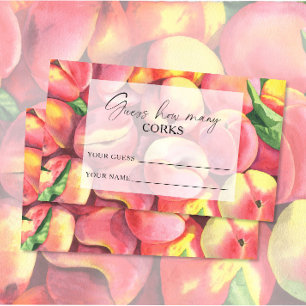 Carte D'accompagnement Pêches - devine combien de bouchons jeu de mariage