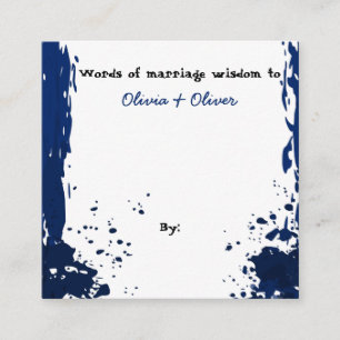 Carte D'accompagnement Peinture bleue - Mots de la sagesse du mariage -