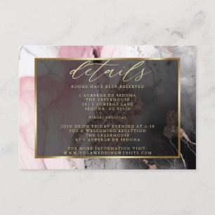 Carte D'accompagnement Peinture de code QR moderne Rose Abstrait Charcoal