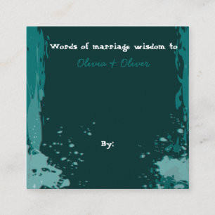 Carte D'accompagnement Peinture verte - Mots de la sagesse du mariage -