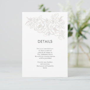 Carte D'accompagnement Peonies élégant coin fleur