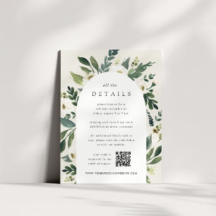 Carte D'accompagnement Peony blanc Détails sur le Mariage floral aquare