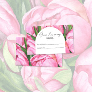 Carte D'accompagnement Peony floral - devinez combien de baisers jeu de n