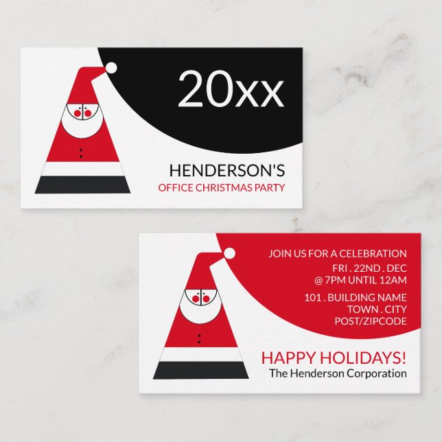 Carte D'accompagnement Père Noël Abstraite, billet de fête de Noël (Devant / Derrière)
