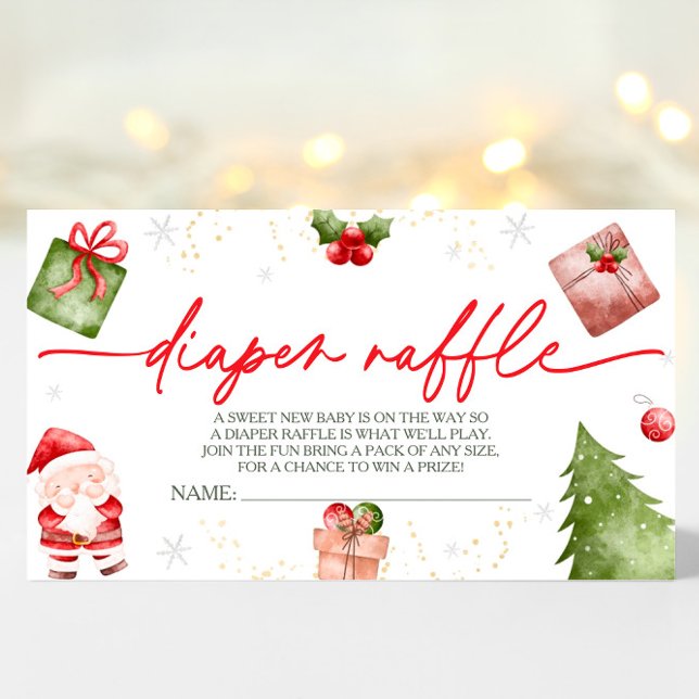 Carte D'accompagnement Père Noël Baby Christmas Baby shower Déchets Raffl (Créateur téléchargé)