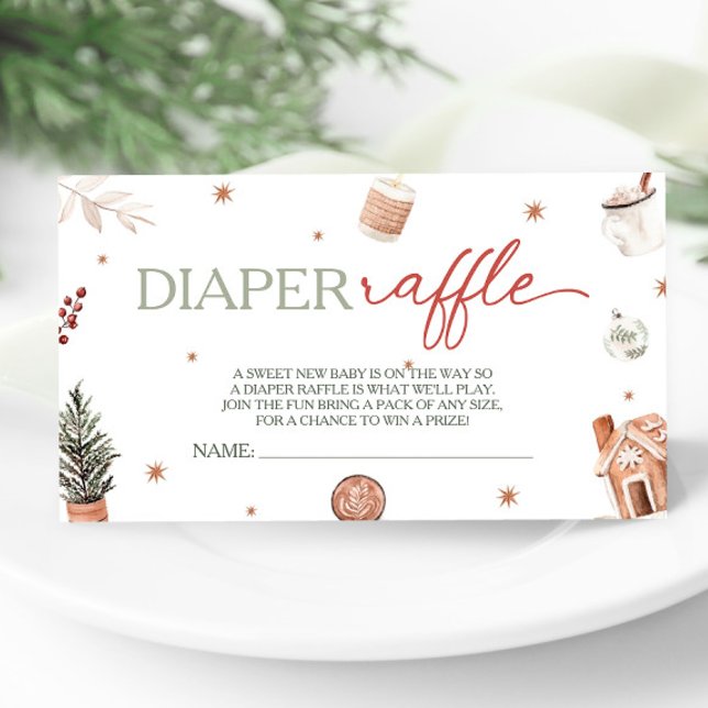 Carte D'accompagnement Père Noël Baby shower Diaper Raffle (Créateur téléchargé)