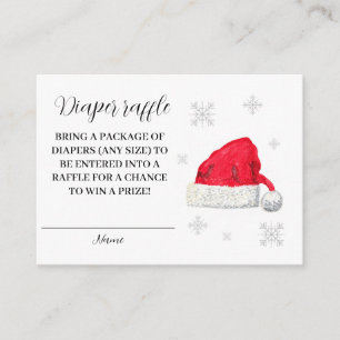Carte D'accompagnement Père Noël Baby Winter Red Diaper Baby shower au 