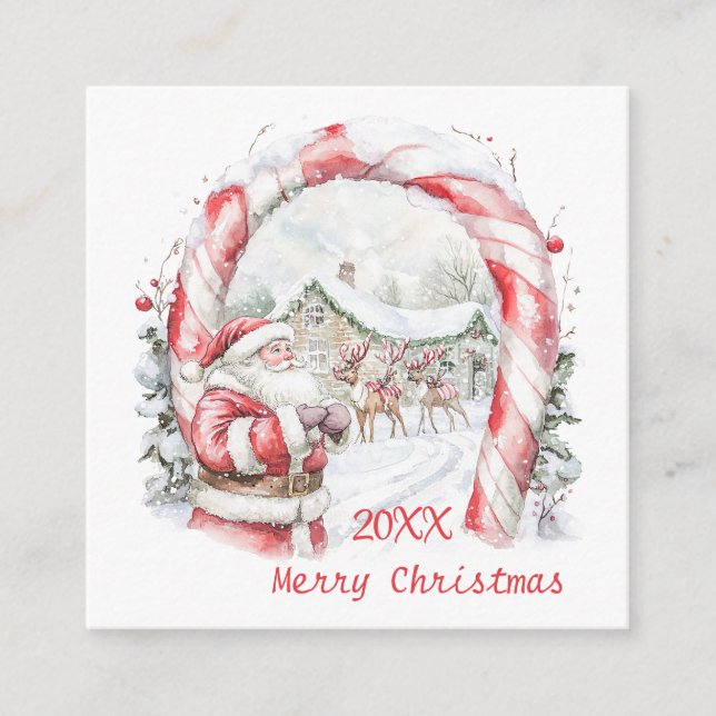 Carte D'accompagnement Père Noël Reindeds Sucre de canne Noël (Devant)