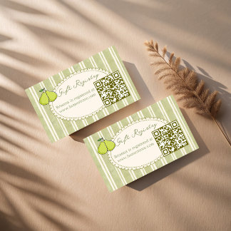 Carte D'accompagnement Perfect pair pear bridal shower qr gift registry