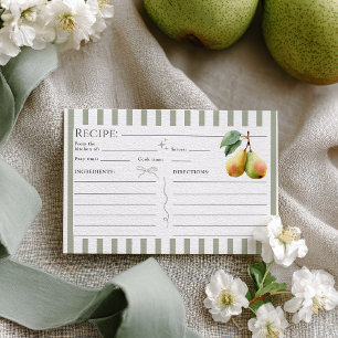 Carte D'accompagnement Perfect Pear Retro Vieux argent Paire Recette de n