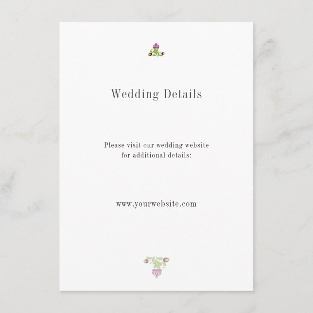 Carte D'accompagnement Personalized Folk Floral Wedding Details (Devant)