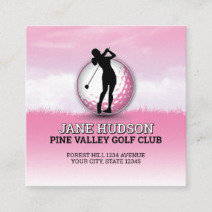 Carte D'accompagnement Personnalisation Élégante Femmes Golfeur Monogramm