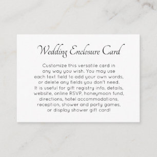 Carte D'accompagnement Personnalisé, simple DO-IT-YOURSELF noir et blanc 
