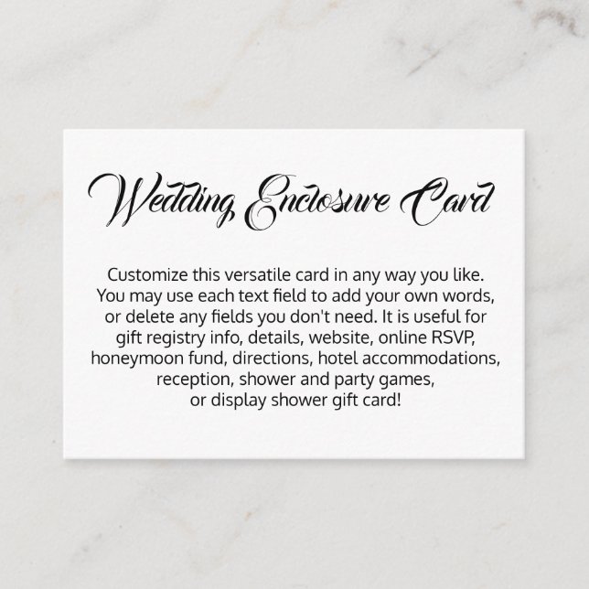 Carte D'accompagnement Personnalisé, simple do-it-yourself noir et blanc  (Devant)