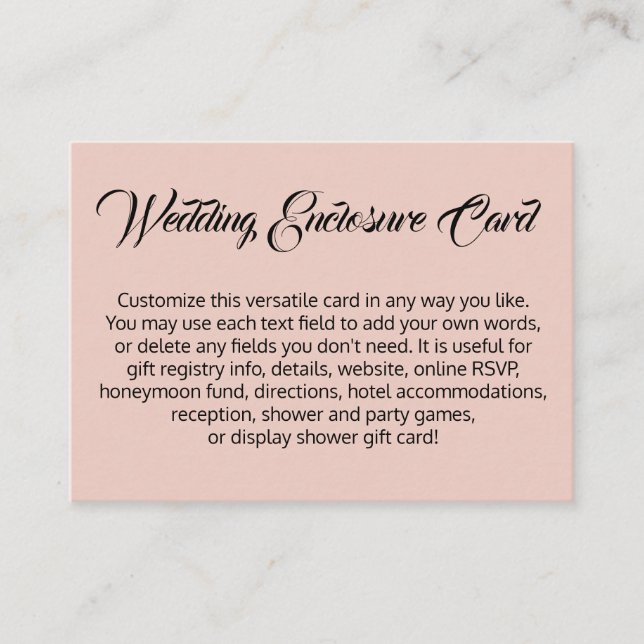 Carte D'accompagnement Personnalisé, simple do-it-yourself rose vierge Ma (Devant)