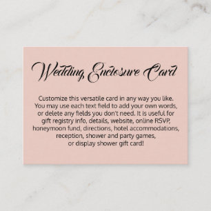 Carte D'accompagnement Personnalisé, simple do-it-yourself rose vierge Ma