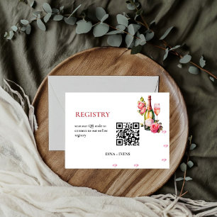 Carte D'accompagnement Pétales et parquet Registre des Mariages QR CODE