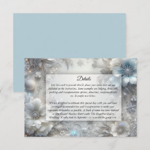 Carte D'accompagnement Pétales neigeux en Mariage de fleurs congelées