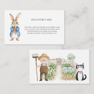 Carte D'accompagnement Peter Rabbit M. McGregor Garden Baby shower