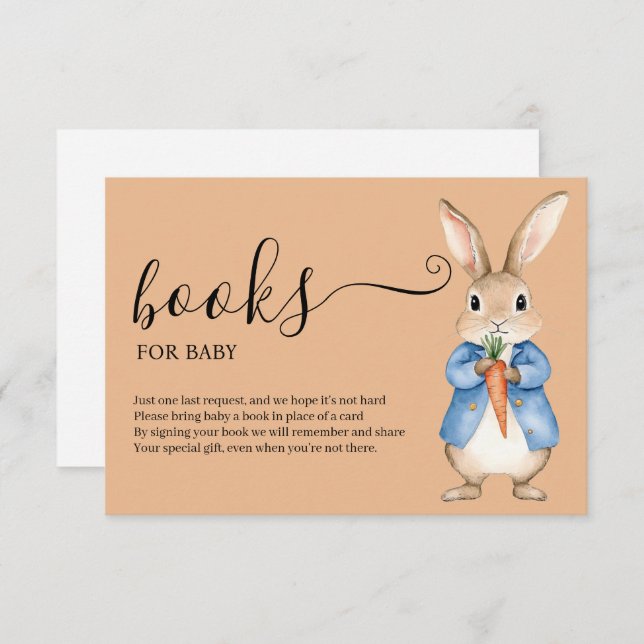 CARTE D'ACCOMPAGNEMENT PETER RABBIT VEGIE LIVRES POUR BÉBÉ (Devant / Derrière)