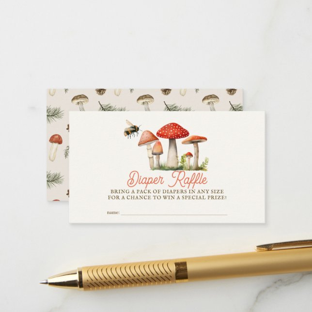 Carte D'accompagnement Petit Amusant Guy Champagne Bee Diaper Raffle Tick (Devant/Arrière en situation)