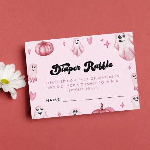 Carte D'accompagnement Petit Baby shower Boo Fantôme rose Repas de couche